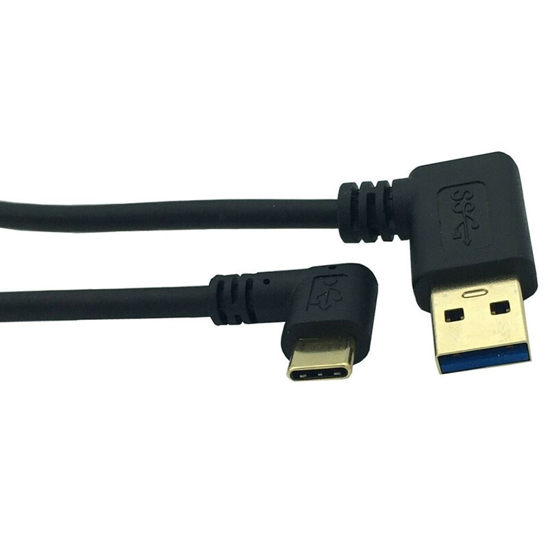 AM05-Type-C Side Bending Laptop Data Cable,3.1 Type C Male to USB 3.0 a Male Charge Data Cable