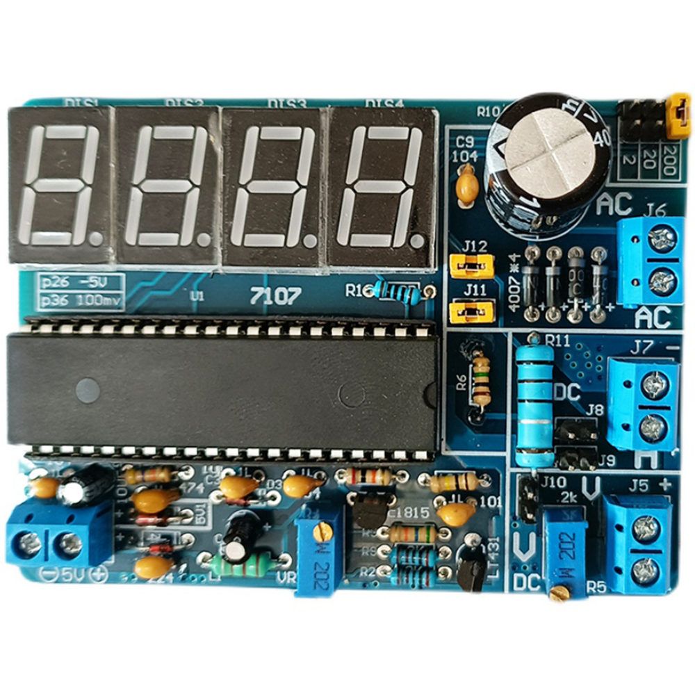 Voltmeter DIY Bausatz Teile Spannungsmesser Elektronische Produktionssuite DIY Bausatz für Studenten Elektronische Übungen: Schwarz