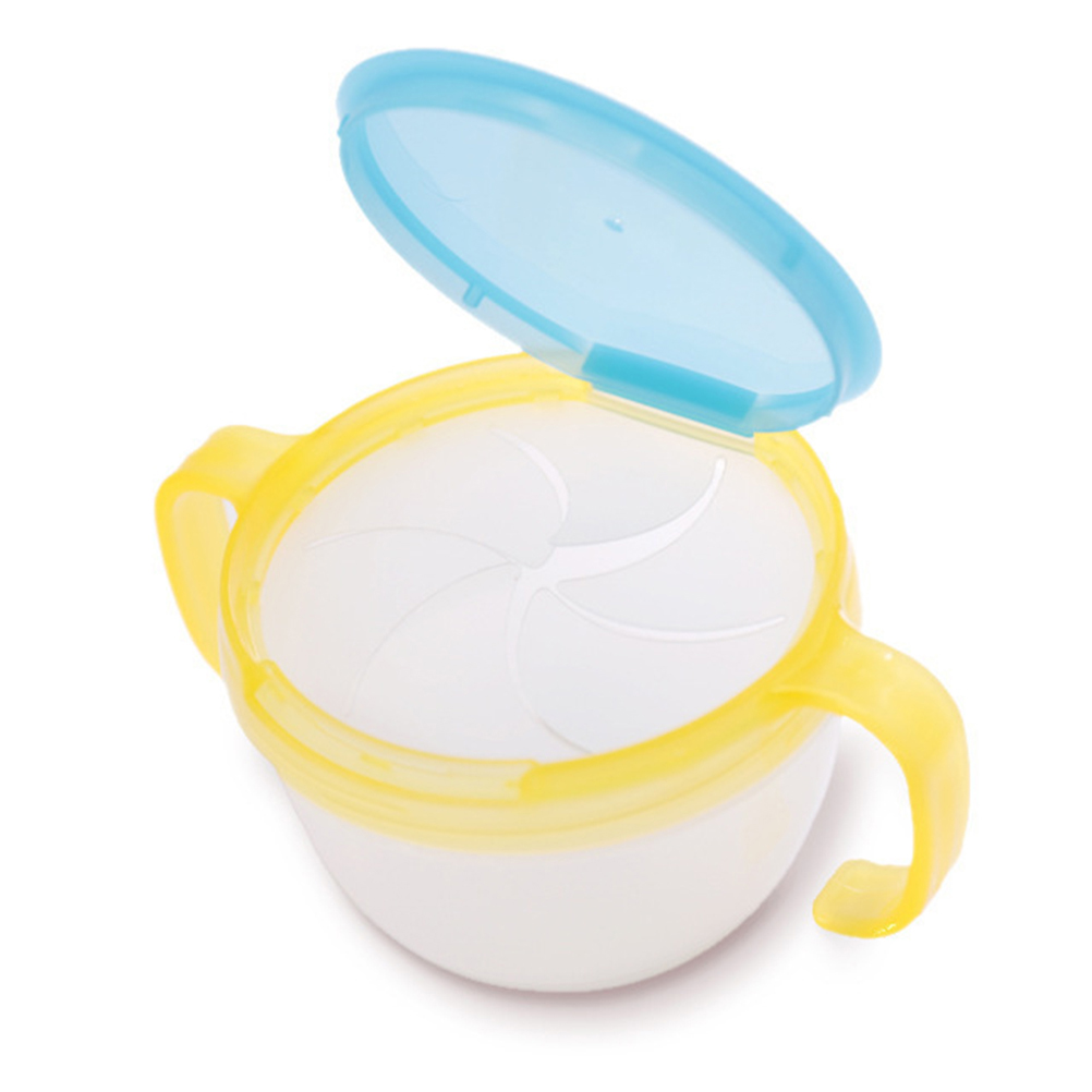 Spisestel snack kiks madholder børn spildsikker kopbeholder med dobbelt håndtag rejsende babysmåbørns foderskål: E