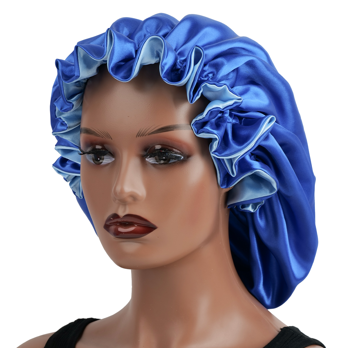 Gorro de cabelo de renda reversível de camada dupla para mulheres e homens | Boné noturno respirável para dormir, proteção para cabelos cacheados: Rosa