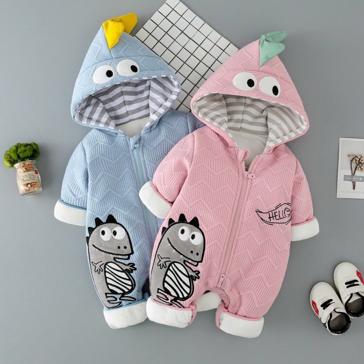 Frühling Herbst baby kostüm langarm cartoons Dinosaurier baby strampler nette baby boy kleidung zipper baby mädchen overall