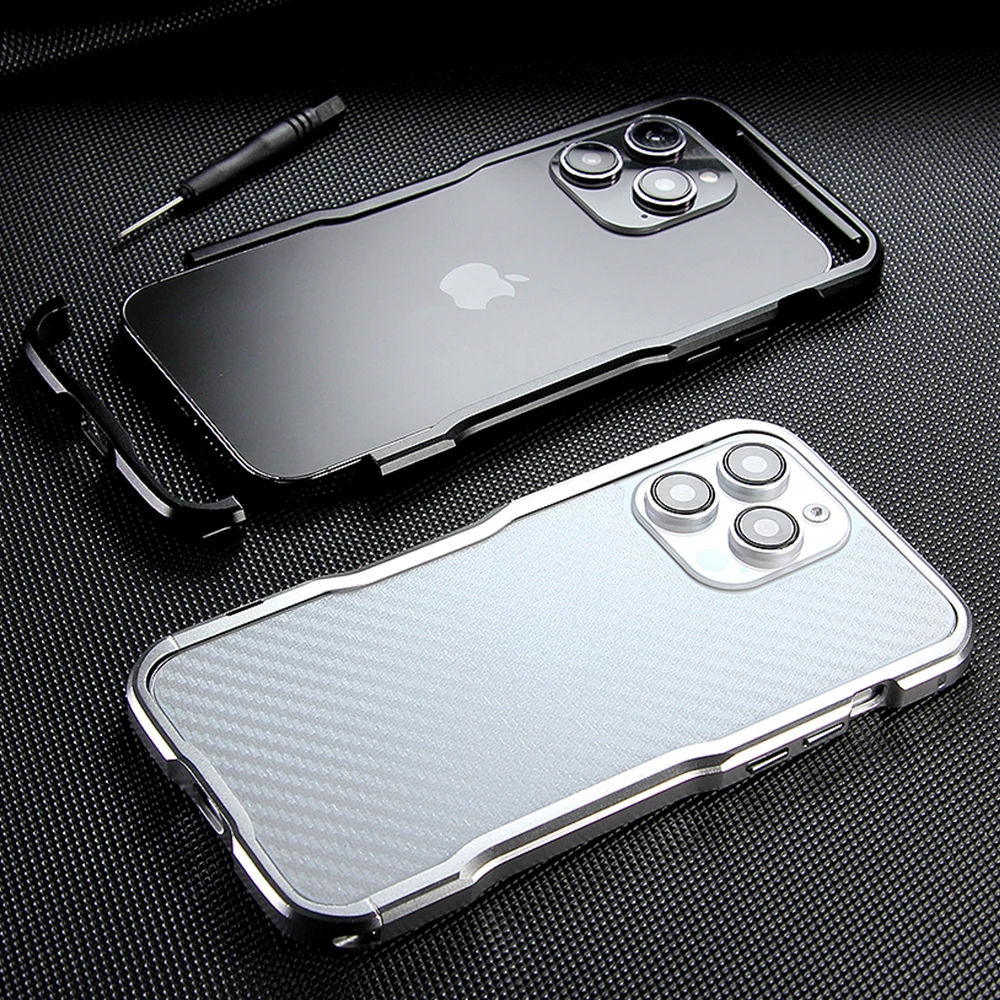 LUPHIE Metal Bumper For iphone 15 Pro Max Alloy Frame 14 Plus 13 Mini 12 11 Light Weight Aluminum Shockproof Case Cover Funda