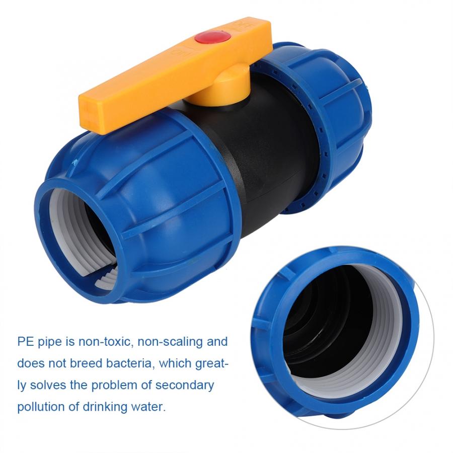 63mm PE Pipe Connector Ball Valve PPR PE PVC Water Pipe Connector Quick Connect Valve Fittings