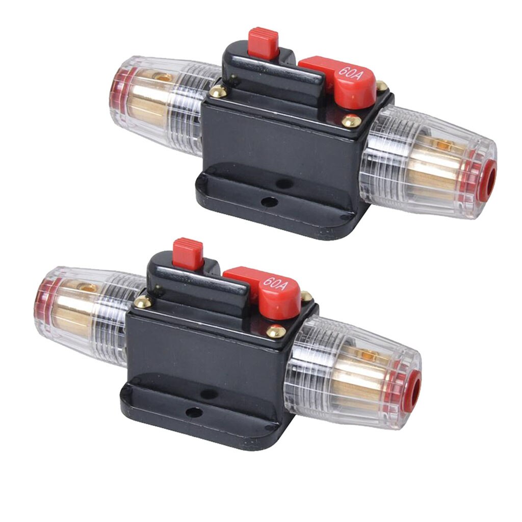 2pcs 60A Car Inline Circuit Breaker Automatic Fuse Automatic Switch