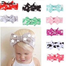 Kids Girl Baby Headband Toddler Lace Bow Flower Star Print Infant Cotton Hair Band Accessories Lot