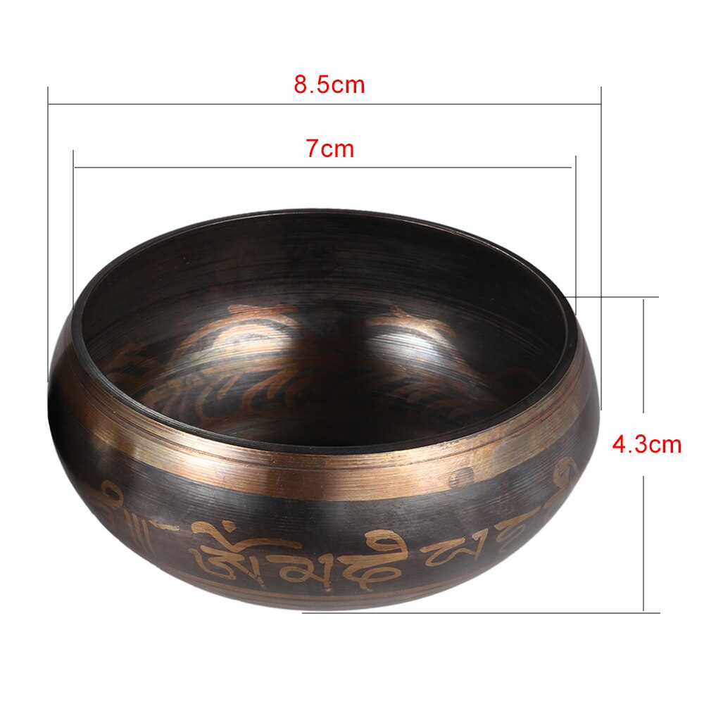 Cuenco de Canto de Metal de campana tibetana hecha a mano, exquisito cuenco de 2,8 pulgadas para meditación budista y sanación relajación, piezas de tambor