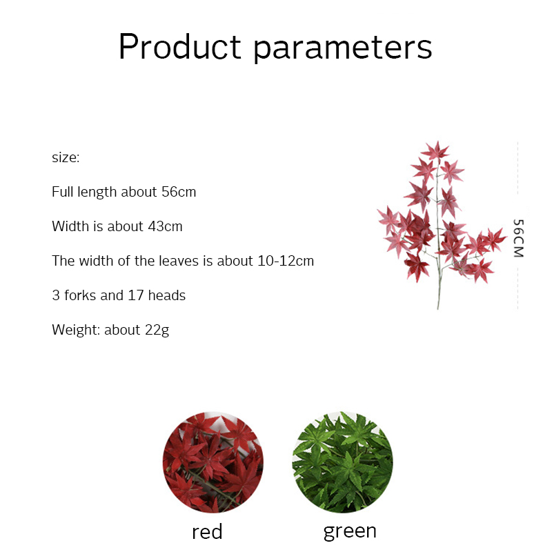 Autumn Maple Leaf Artificial Silk Green Plant Decor for Home Party Christmas Garden Maple Leaves Plant Wall Decor
