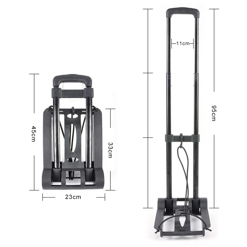 Foldbar rejsebagage indkøbskurv trolley foldbar bærbar 25kg sort hånd
