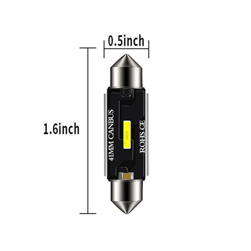 Bombilla de lectura Canbus superbrillante para coche, luz de lectura para Interior, sin errores, C5W, C10W, 31mm, 36mm, 39mm, 41mm, 1 ud.: 41MM