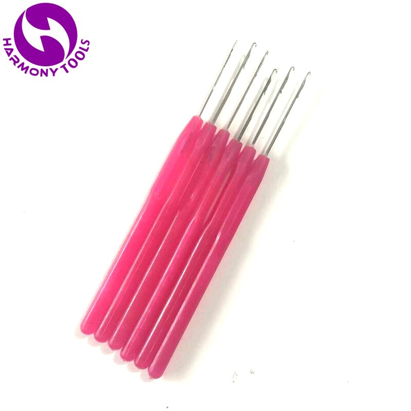 50 pieces Plastic handle threader loop hook needle pulling needle for micro hair extensions tools