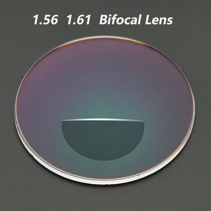 1.56 1.61 bifokale linser, ser både langt og nært, ingen blindsone, bifokale optiske styrkelinser, hmc emi fotokromatiske linser