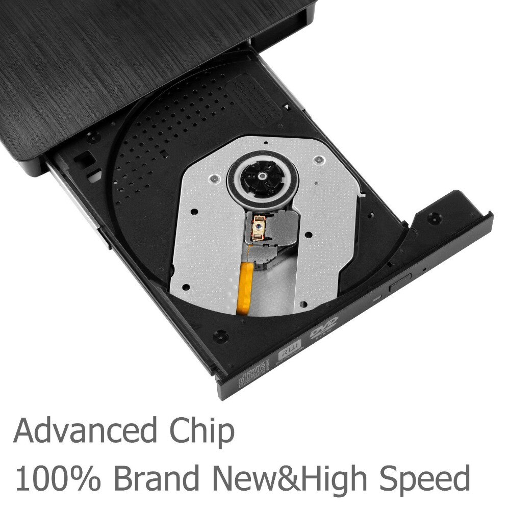 Unidad óptica portátil para ordenador portátil, dispositivo externo USB 3,0 de alta velocidad DL DVD RW quemador CD escritor Slim para Asus Samsung Acer Dell Laptop PC HP