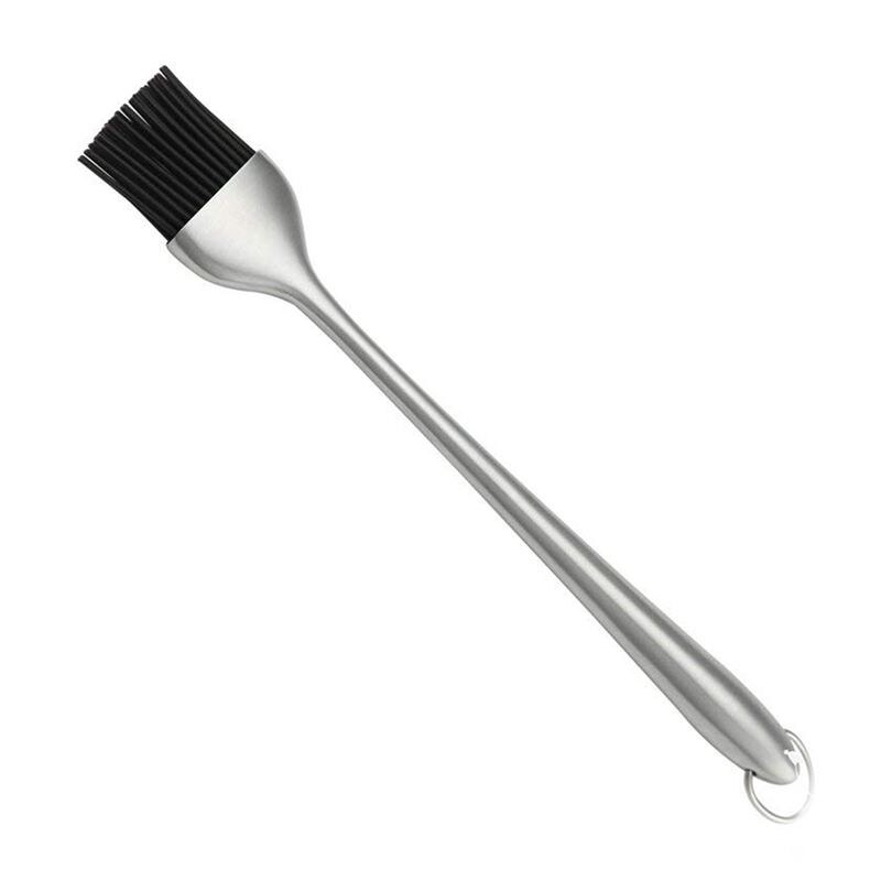 Kraftige grillbørster med silikonebørster med 12 tommer håndtag i rustfrit stål gør det nemt at grille