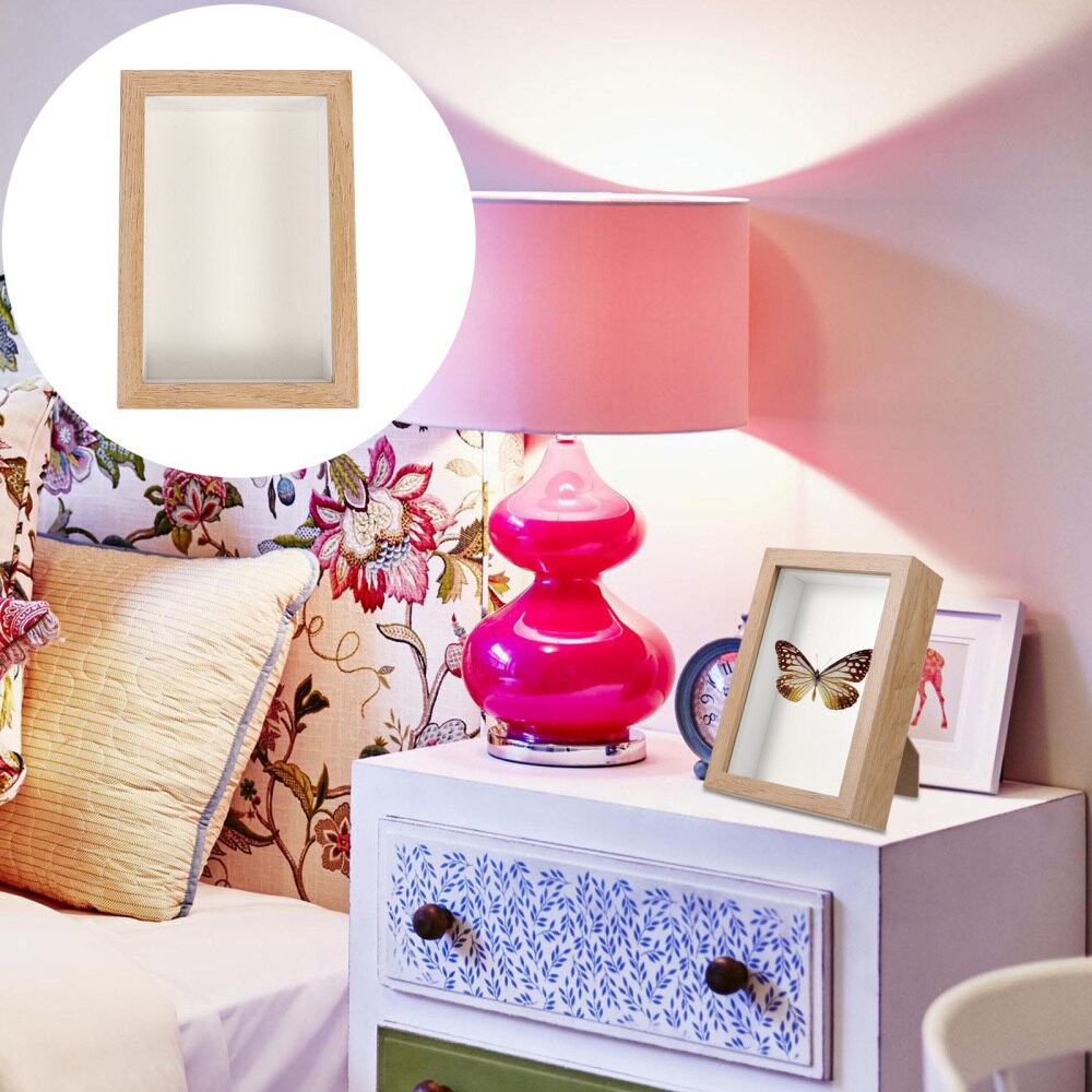 1Pc Dried Flower Photo Frame DIY Wooden Picture Specimen Frame Desktop Ornament: Assorted Color