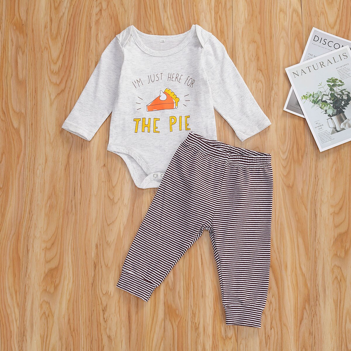 Spædbarn baby dreng sæt thanksgiving day's tøj kalkun broderi langærmet romper+stribede lange bukser baby outfit 0-12 måneder