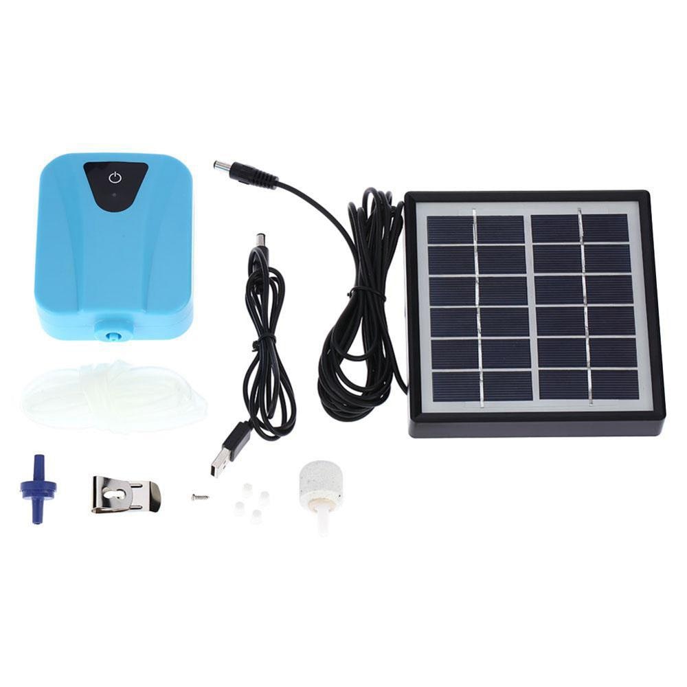 Solar Powered/DC Charging Water Mini Aquarium Air Pump Plant Fish Tank ...