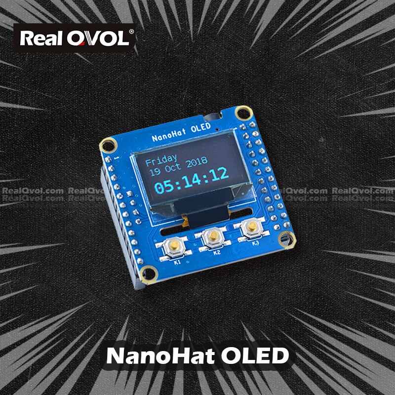 RealQvol FriendlyELEC NanoHat OLED for NanoPi NEO/NEO2/NEO Air/NEO Plus2/NEO Core/Core2 0.96 128*64