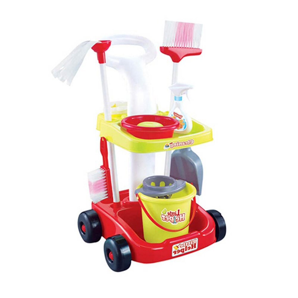 1 Set Kids Kinderen Rollenspel Speelgoed Simulatie Cleaning Kit Multi-Functionele Veiligheid Plastic EIG88: C