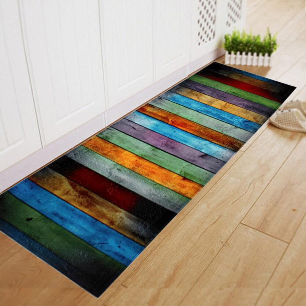 Salle à manger tapis Shaggy doux petits tapis chambre Rectangle tapis de sol imprimer bois chine tapis pour salon moderne enfants tapis #: 40x120cm