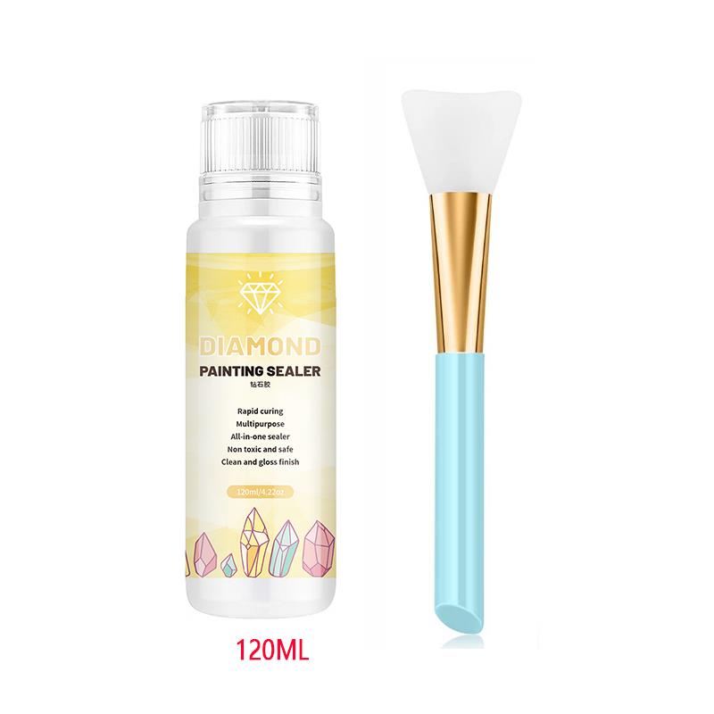 120ML Diamond Painting Sealer 5D Diamond Painting Art Glue Permanent Hold & Shine Effect Sealer Diamond Painting Puzzle: MULTI
