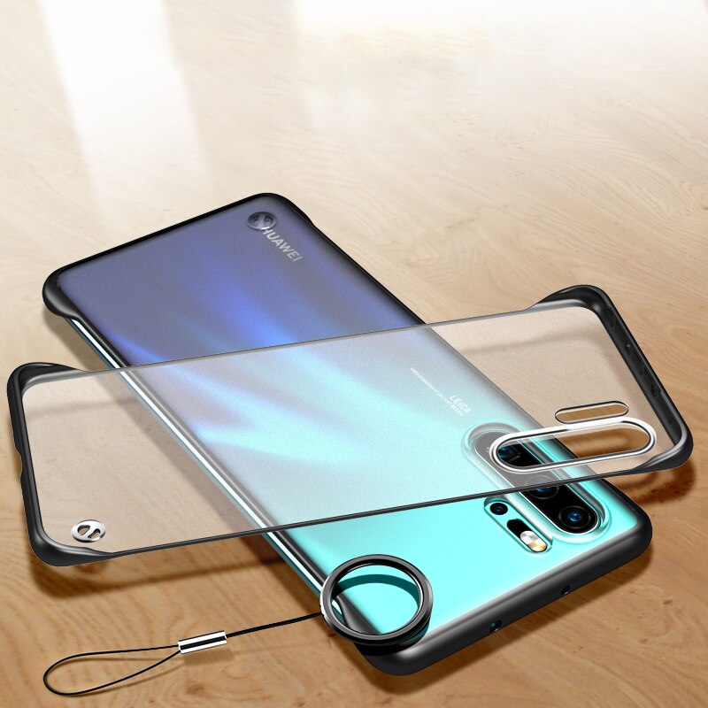 Luxe Randloos Telefoon Case Voor huawei p30 pro lite licht p30pro Frameloze Matte met Ring cover Voor huawei P30 lite P 30 30pro