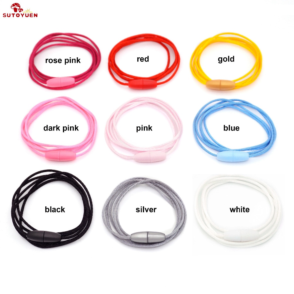 Sutoyuen 50 stuks 2.0mm Zachte Satijnen Koord met Plastic Breakaway Sluitingen voor Baby Tandjes Ketting Fopspeen Clips DIY Sieraden maken