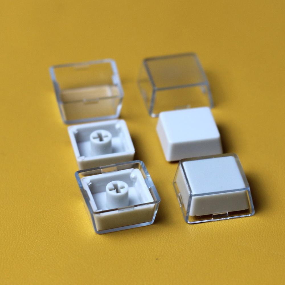10 sæt gennemsigtige tastaturhætter grå knapper dobbeltlags tastaturhætter aftagelige industrielle tastaturer klistermærke tastaturafbryder