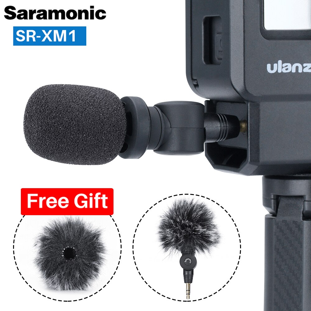 Saramonic sr -xm1 3.5mm trådløs mikrofon gopro vlog videomikrofon til gopro helt 7 6 5 dslr kameraer dji osmo handling osmo lomme