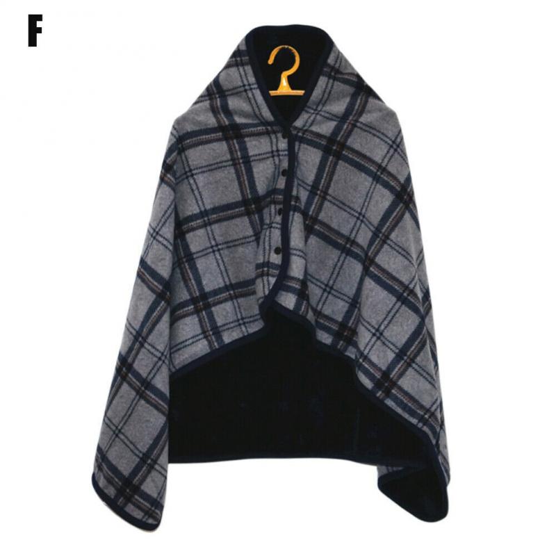 Plaid Heated Blanket Hoodie Fleece Flannel PlPlaid Hoodie Fleece Flannel Plush Bts Serape Wearable Blanket Shawl Thicken Blanket