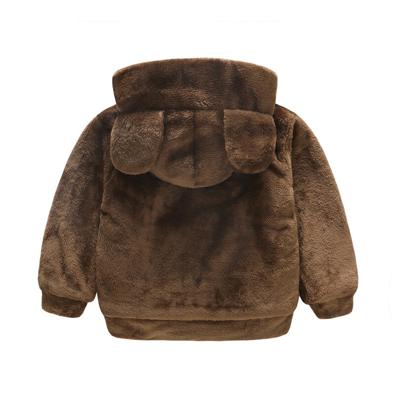 Baby boy clothes cartoon cat ears winter coat baby girl clothing thickened warm lamb wool sweater zipper jacket hooded sweater