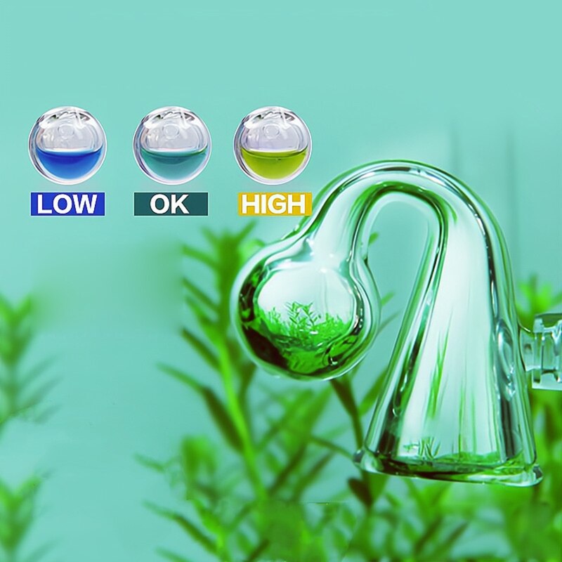CO2 Glass Checker Aquarium Carbon Dioxide Monitor CO2 Indicator with PH Solution for Planted Fish Tank Aquariums GXMA