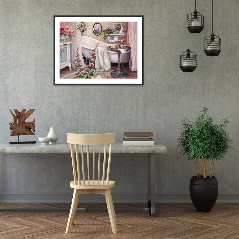 Kit de artesanato para bordar, 30x40cm, 5d, faça você mesmo, pintura completa, diamante, para banheira, decoração da casa