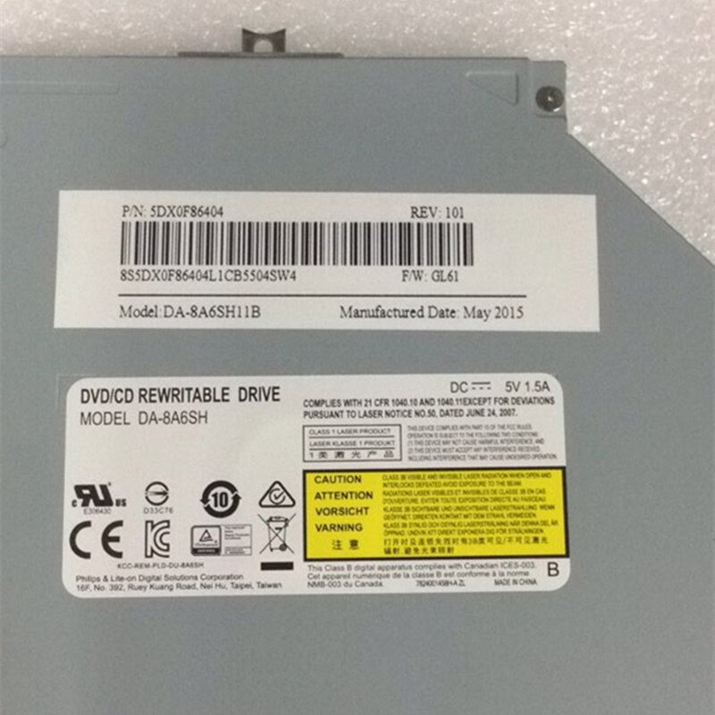 CD-ROM de grabación de DVD ultrafino, especialmente para Lenovo Thinkpad E550, E550C, E560, E565, con panel, y original