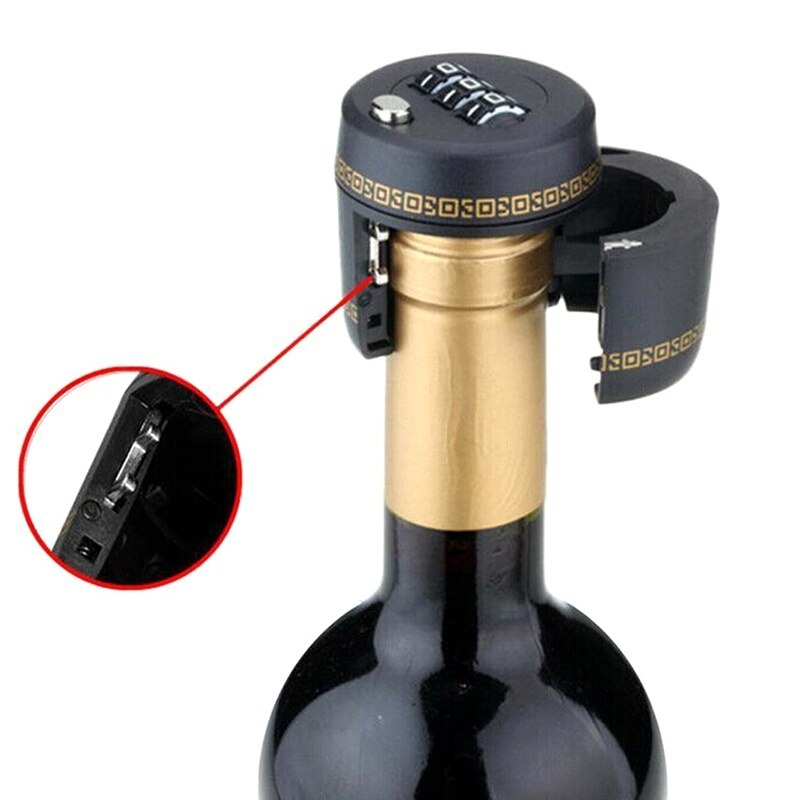 Candado con contraseña para botella de licor de vino, tapón de conservación, 1 Uds.