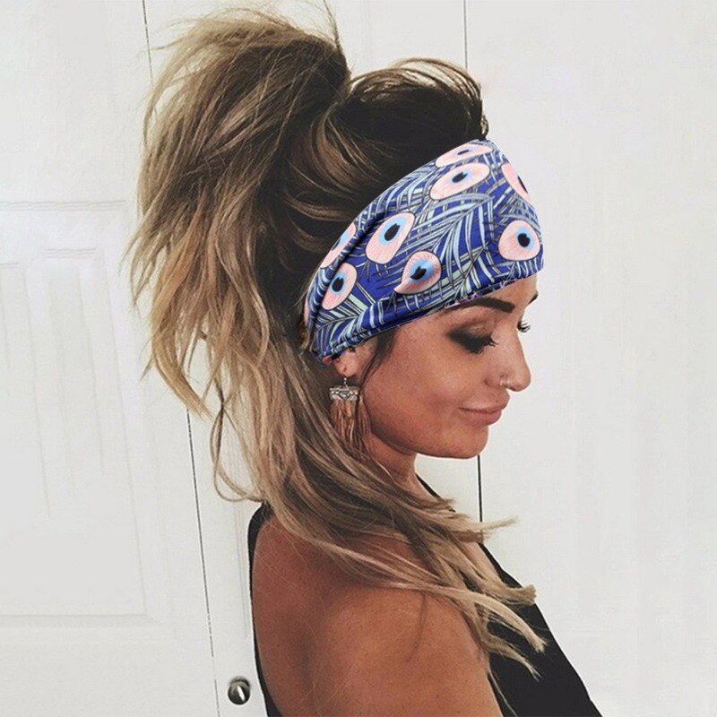 Sportliche lauf-stirnbänder, unisex, bedruckt, für damen, dehnbar, batik-haarband, elastisches, rutschfestes turban-kopftuch