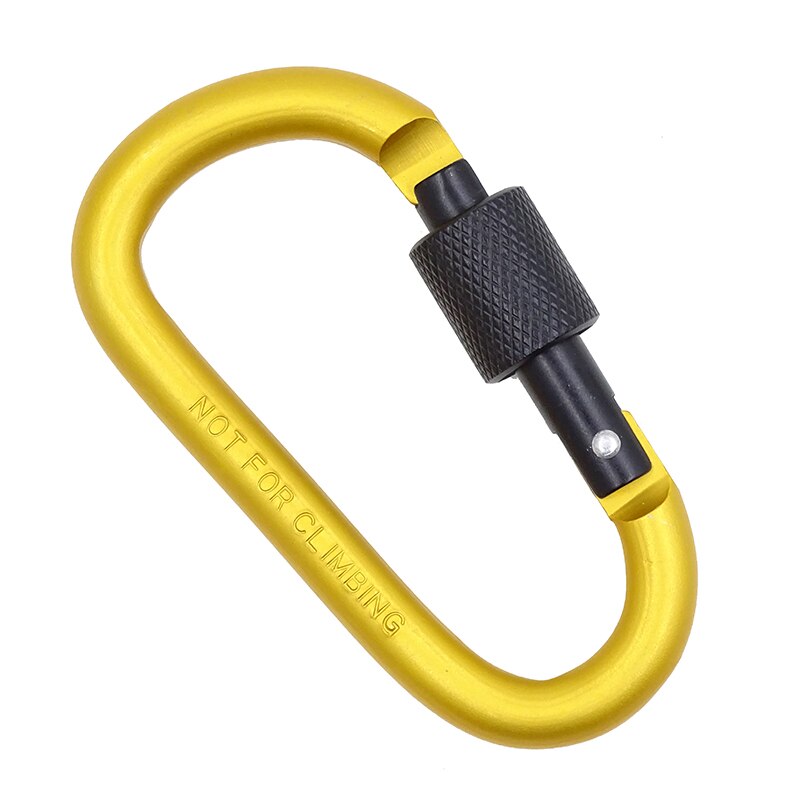 Karabijnhaak clip aluminium karabijnhaak multitool survival klimmen karabijnhaak sleutelhanger sleutel d-vorm schroefslot fleshaak hangend: Geel