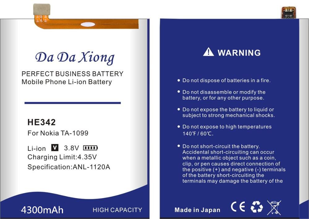 4300mAh er342 ER 342 praktisch Batterien Für Nokia X6 6,1 Plus TA-1099 X5 TA-1109 5,1 Plus Batterie