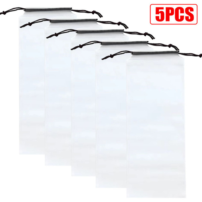 Matte Translucent Plastic Bag Umbrella Storage Bag Reusable Portable Umbrella Drawstring Storage Cover Home Storage Organizer: 3