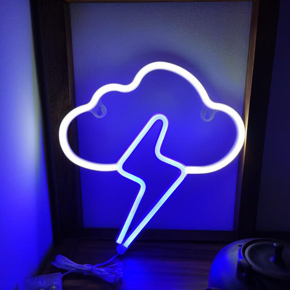 Lightning Bolt LED Neon Sign Flash Neon Light Hanging Wall Lamp Room Decor Light Wall Decor for Home Wedding Party Decorations