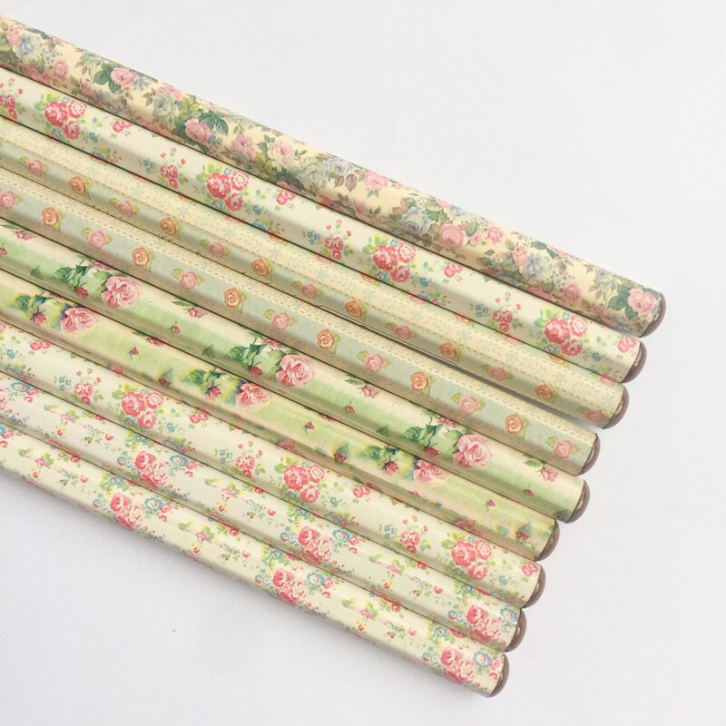 4pcs /Set Floral Hexagon HB Standard Wooden Pencil Writing Drawing Pencil School Supply Stationery