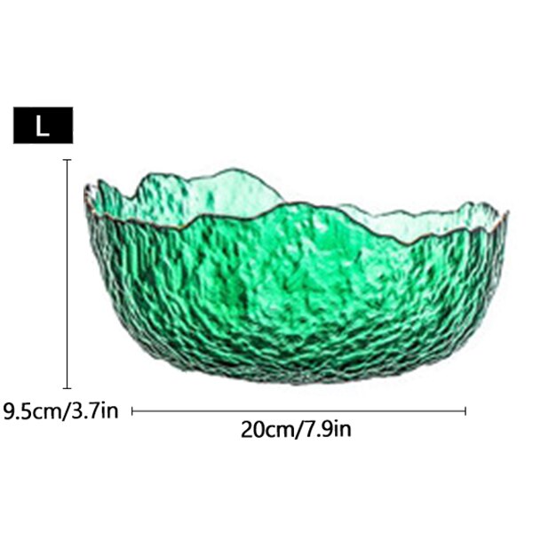 Glass Salad Bowl Tableware Fruit Vegetables Bowl Irregular Shape Phnom Penh Glass Bowl Kitchen Dinnerware: 12