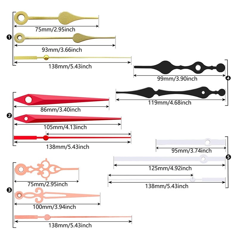 2 Pack Silent Quartz Clock Movement,Wall Clock Motor Replacement DIY Repair Parts,Long and Short Axis Clock Mechanism