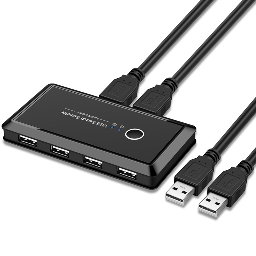 Usb tastatur mus skriver skjerm visningsenhet usb 3.0 2.0 switch kvm switch 2 port pc del 4 tastaturer via 2 usb kabler