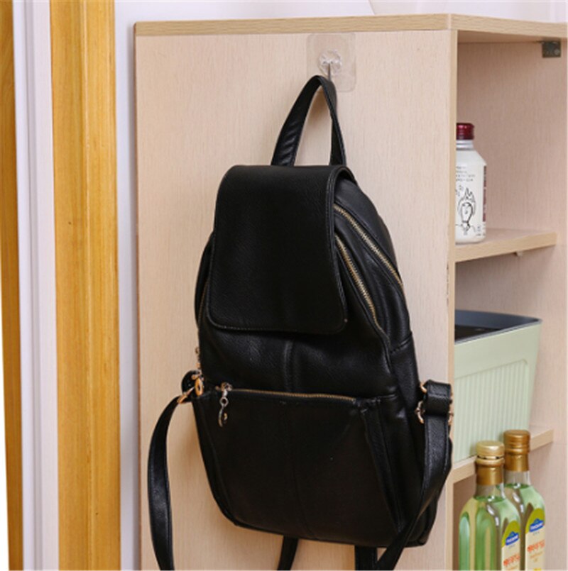 6Pcs Transparante Sterke Zelfklevende Deur Muur Hangers Handdoek Mop Handtas Houder Haken Voor Opknoping Keuken Badkamer Accessoires