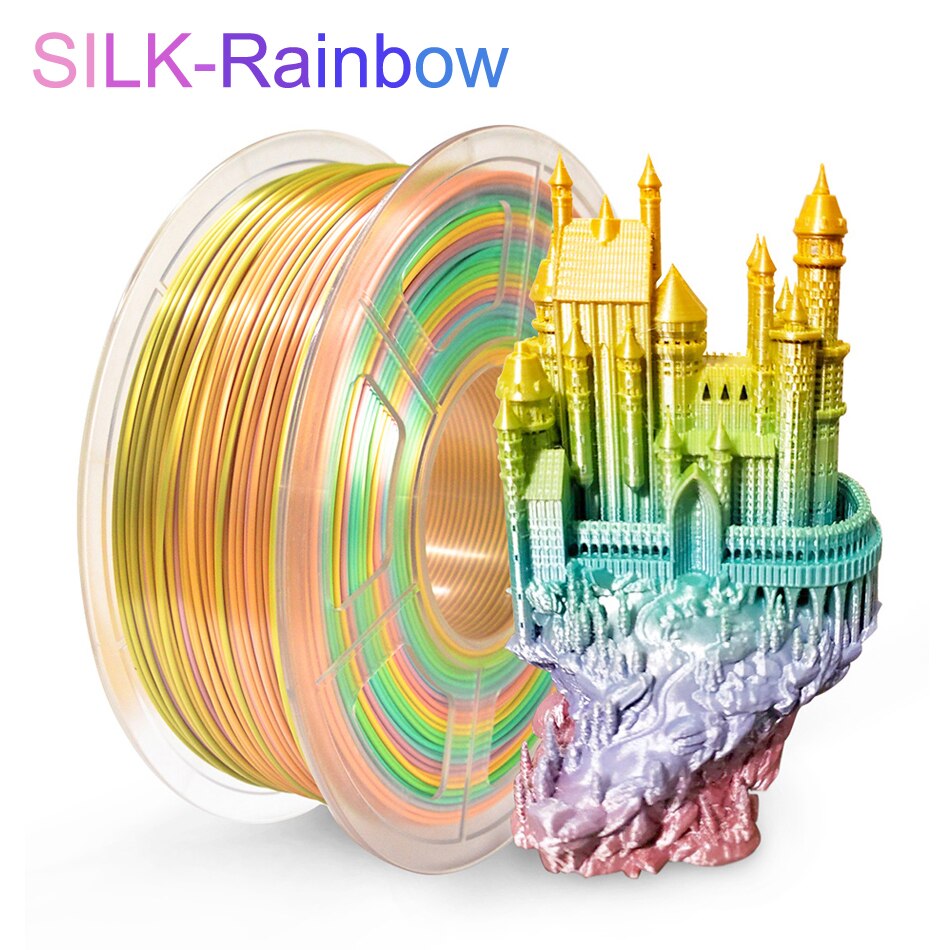 Enotepad Pla Zijde Regenboog 1.75Mm Kleur 3D Printer Filament Tolerantie +/-0.02Mm Wirwar Gratis 100% Geen bubble Met Vacuüm Verpakking