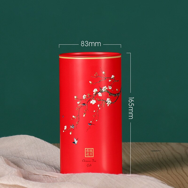 Japanese Style Tea Iron Organizer Black Tea Green Tea Round Metal Tinplate Can Scented Tea Packaging Tea Cans Empty Tin Box