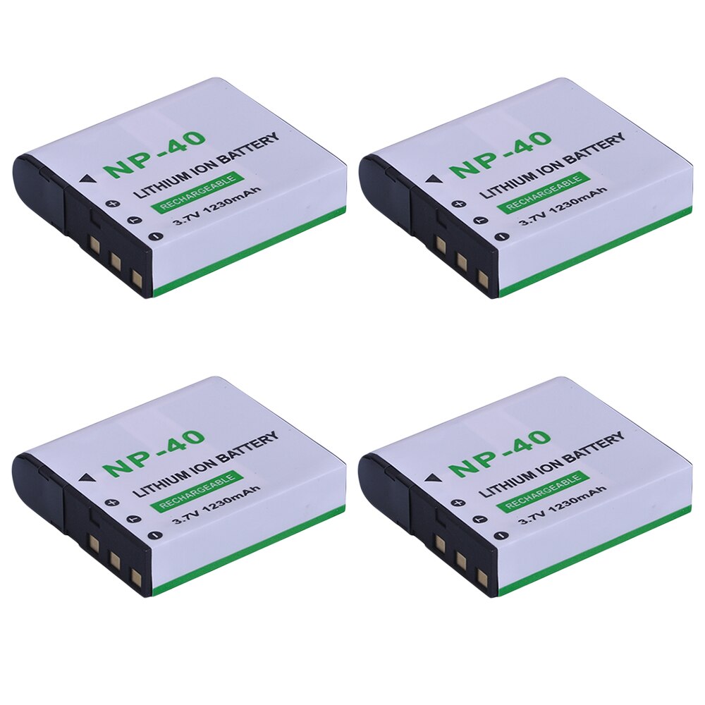 4Pcs NP-40 NP40 Camera Li-ion Battery + LCD USB Charger for Casio EX-Z400 FC100 FC150 FC160S P505 P600 P700 Z300 Z600 EX
