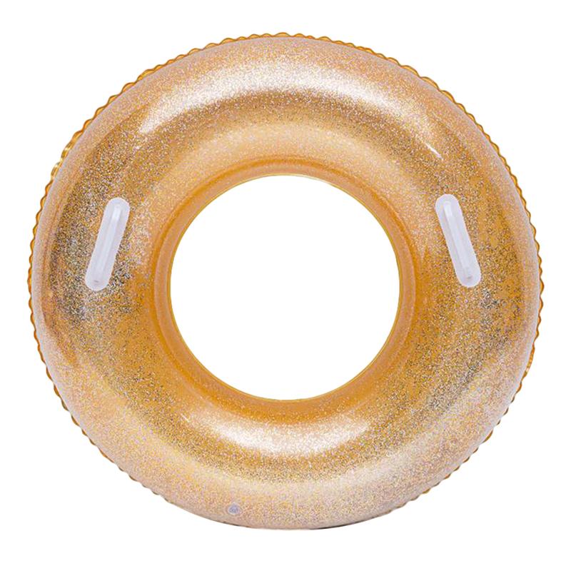 90cm Inflatable Swimming Circle Pool Float PVC Swim Rings Glitter Pool Floats Sequins Inflatable Circle with Handle (Random Colo: A 120cm