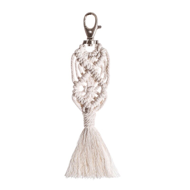 Artilady hawaii tofs nyckelringar för kvinnor boho nyckelhållare nyckelring makrame väska charm smycken för vänner