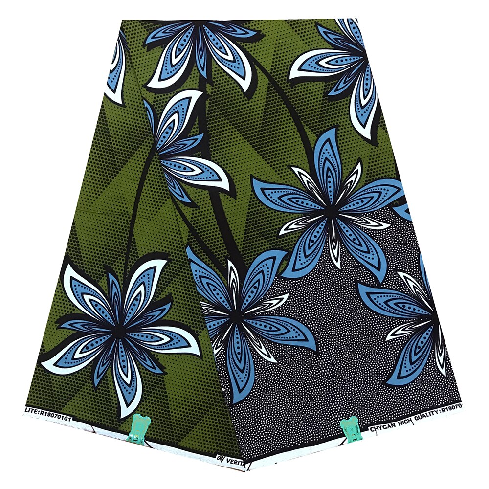 Tecido de cera real nigeriano para as mulheres ancara cera 100% algodão impressão tecidos de cera pagne 6 jardas vestido africano: color4